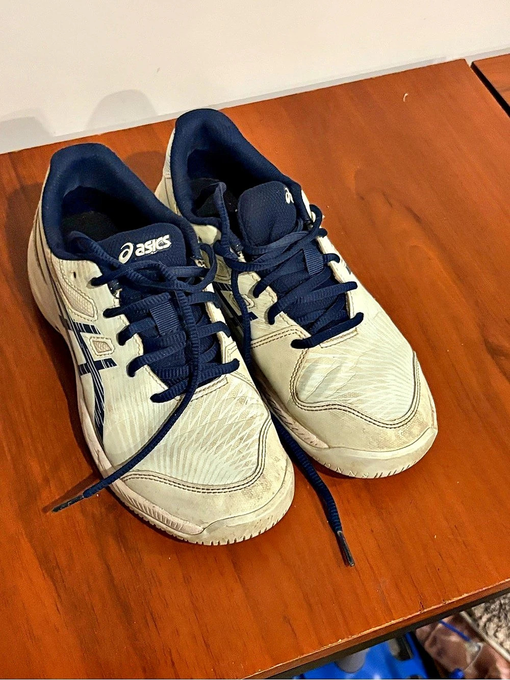 ASICS GEL-Game 9 GS Women's Athletic Shoes US 41⁄2 Cream & Blue